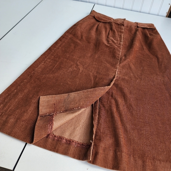 VTG Pantter Skirt Women’s Khaki Tan Brown Curderoy Career Office Classic 9/10 - Picture 2 of 9